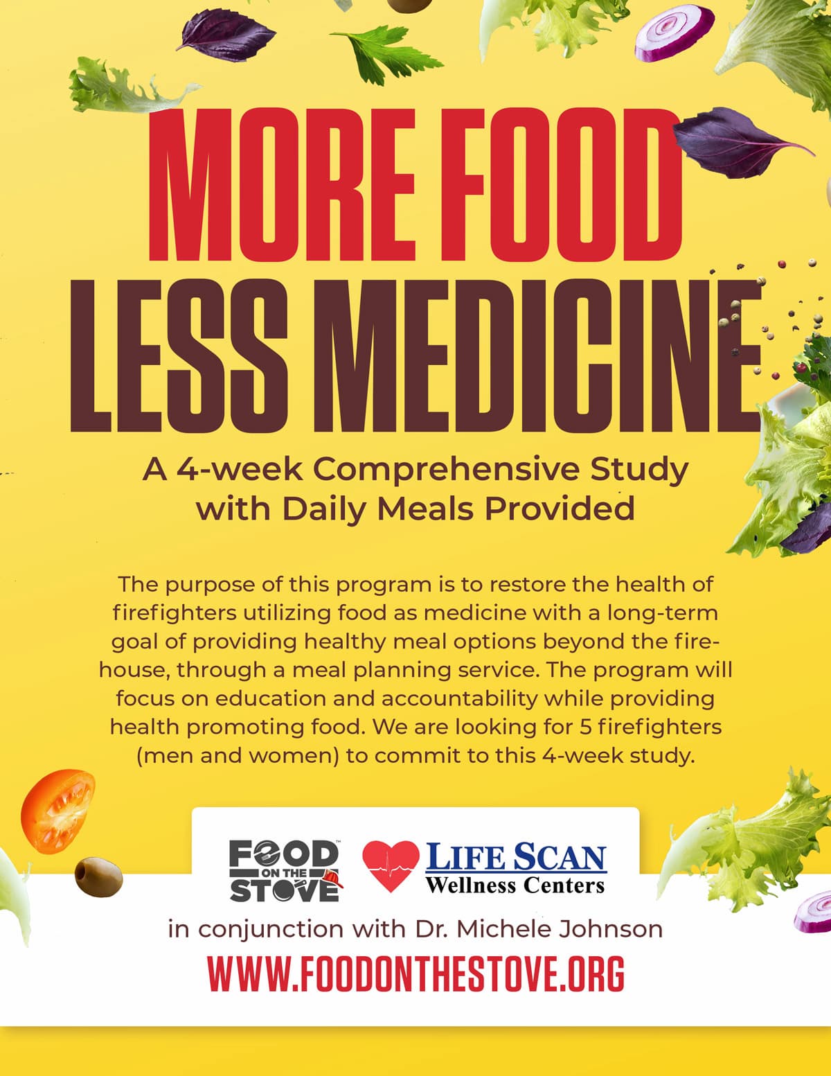 Food on The Stove - More Food Less Medicine Flyer